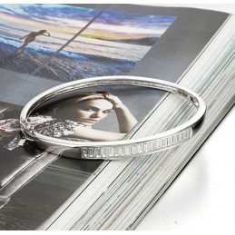 Pålidelig Kvalitets Allergifri Platinbelagt Titanarmbånd Til Kvinder Med Diamanter