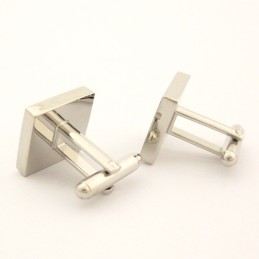 Titanium Og Sort Ip-Belagte Firkantede Manchetknapper
