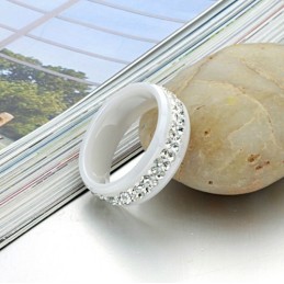 Dronningen Af Kvalitets Wolfram Keramisk Ring Med Rhinsten