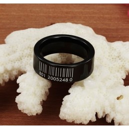 Verdensomspændende Berømt Sort Stregkode Wolfram Keramisk Ring