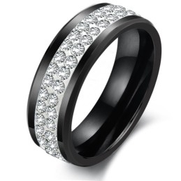 Pålidelig Ydeevne Sort Wolfram Keramisk Ring Med Rhinsten