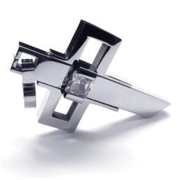Now Style Herre Titanium Kors Vedhæng - Gratis Chian