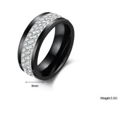 Pålidelig Ydeevne Sort Wolfram Keramisk Ring Med Rhinsten