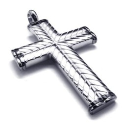 Cross Grain Titanium Vedhæng Til Herrer - Gratis Chian