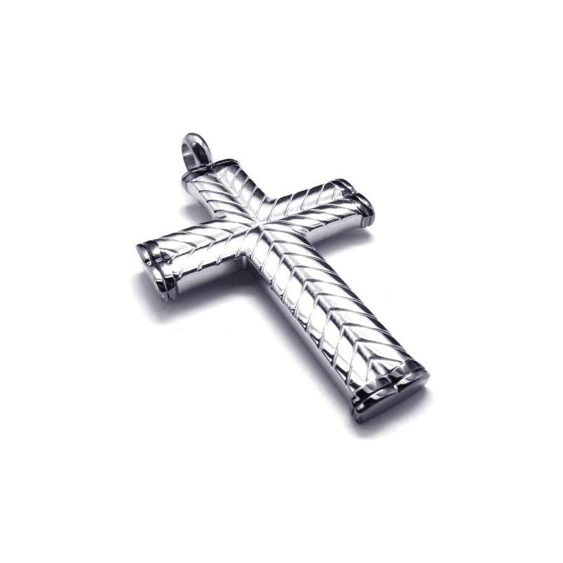 Cross Grain Titanium Vedhæng Til Herrer - Gratis Chian
