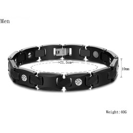 Kendt For Sin Fine Kvalitet, Sort Wolfram Keramisk Armbånd Til Elskere Med Rhinsten