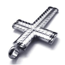 Cross Grain Titanium Vedhæng Til Herrer - Gratis Chian