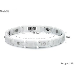 Høj Kvalitet Hvid Wolfram Keramisk Armbånd Til Elskere Med Rhinsten