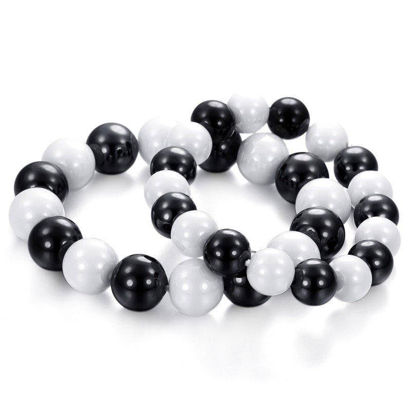 Høj Kvalitet Sort Og Hvid Wolfram Keramisk Armbånd Til Elskere Høj Kvalitet Sort Og Hvid Wolfram Keramisk Armbånd Til Elskere