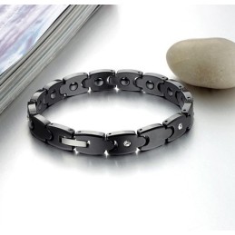 Sort Wolfram Keramisk Armbånd Af Høj Kvalitet Med Rhinsten