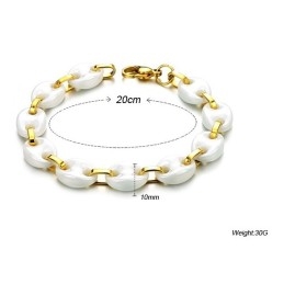 Stabil Kvalitet Kvindelig Hvid Wolfram Keramisk Armbånd
