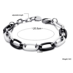 Høj Kvalitet Sort Og Hvid Wolfram Keramisk Armbånd Til Kvinder