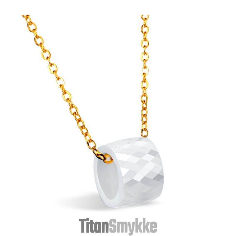 Kvindelig Halskæde Af Hvid Wolframkeramisk Materiale Af Høj Kvalitet