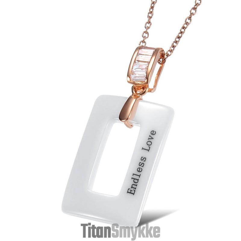 Verdensomspændende Berømt Kvindelig Firkantet Wolfram Keramisk Halskæde