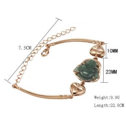 Pålidelig Kvalitet Jade Buddha 18 Karat Forgyldt Armbånd