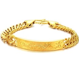 Komplet Specifikationer For Armbånd Med 18 Karat Forgyldt Mandlig Dragemønster