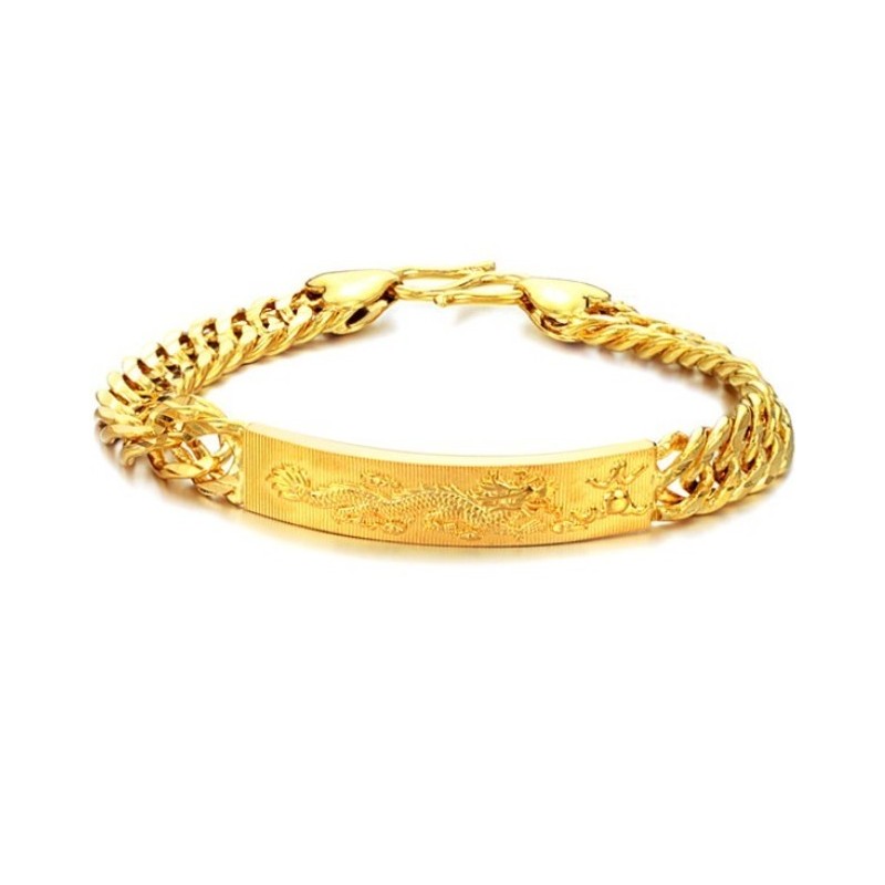 Komplet Specifikationer For Armbånd Med 18 Karat Forgyldt Mandlig Dragemønster Komplet Specifikationer For Armbånd Med 18 Karat Forgyldt Mandlig Dragemønster