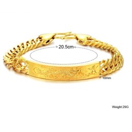 Komplet Specifikationer For Armbånd Med 18 Karat Forgyldt Mandlig Dragemønster