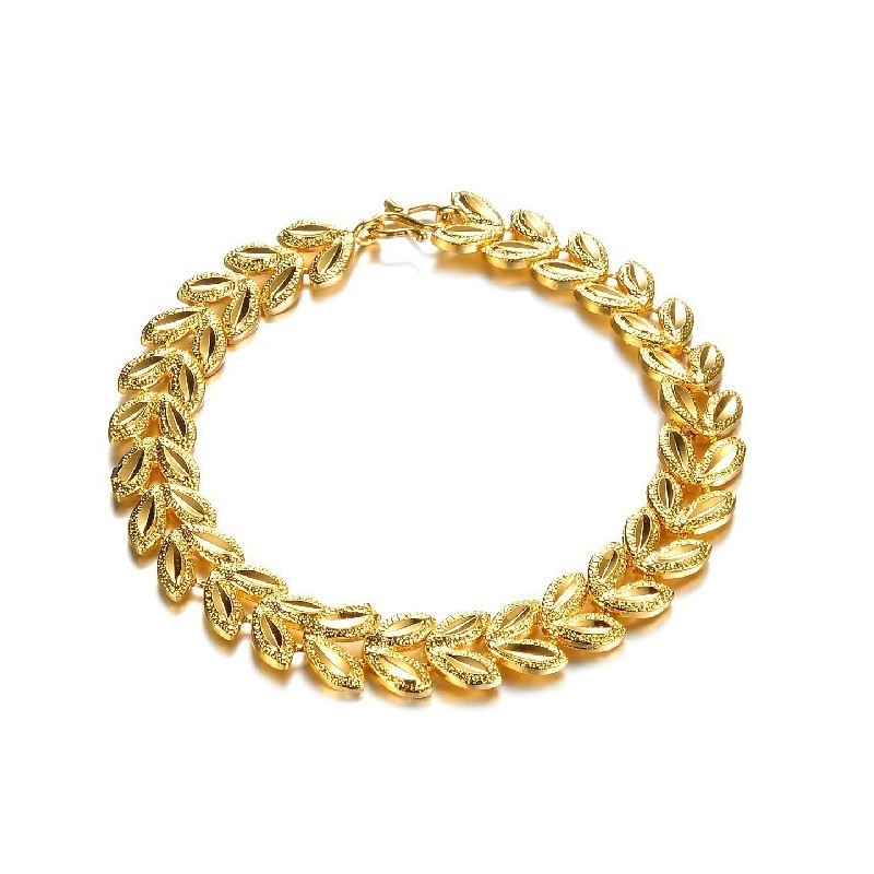 Høj Kvalitet, 18 Karat Forgyldt Armbånd Til Kvinder I Bladform