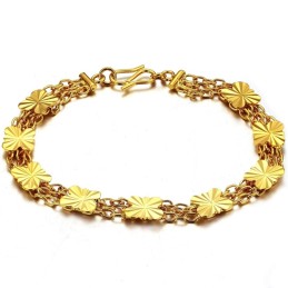Kvalitets- Og Kvantitetssikret Kvindelig Armbånd I 18 Karat Forgyldt Form Med Blomstermotiv