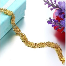 Kvalitets- Og Kvantitetssikret Kvindelig Armbånd I 18 Karat Forgyldt Form Med Blomstermotiv