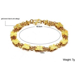 Kvalitets- Og Kvantitetssikret Kvindelig Armbånd I 18 Karat Forgyldt Form Med Blomstermotiv