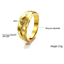 Pålidelig Omdømme Kvindelig Koncis 18K Forgyldt Ring
