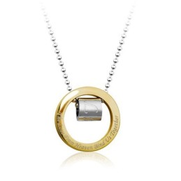 Noble Herre Guldring Titanium Vedhæng - Gratis Kæde