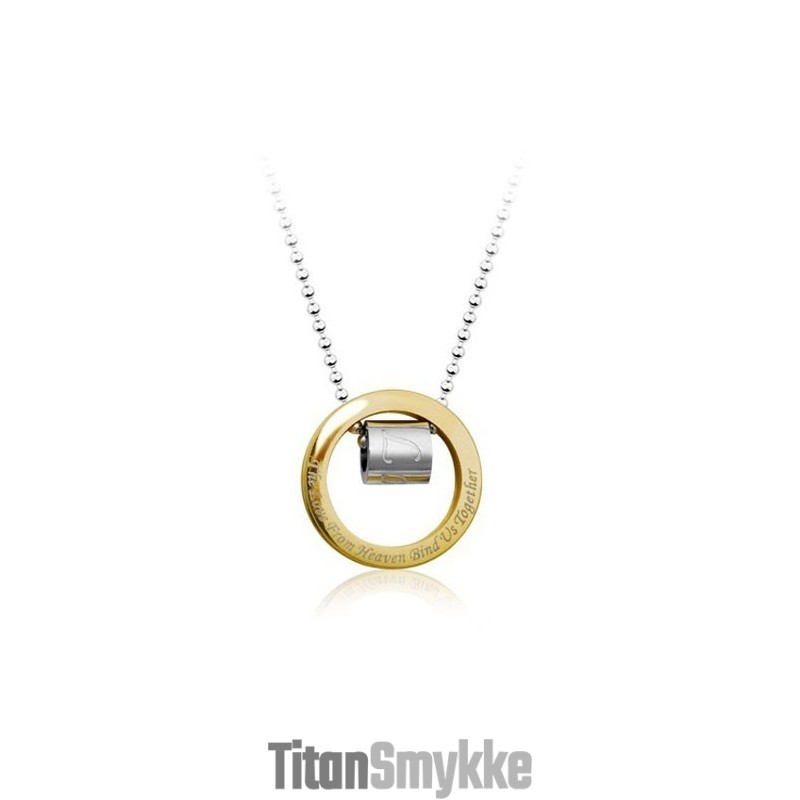 Noble Herre Guldring Titanium Vedhæng - Gratis Kæde