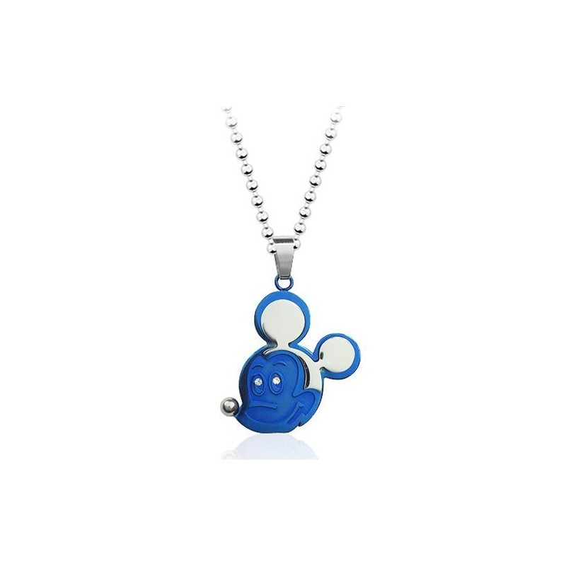 Blå Mickey Mouse Titanium Vedhæng - Gratis Kæde Blå Mickey Mouse Titanium Vedhæng - Gratis Kæde