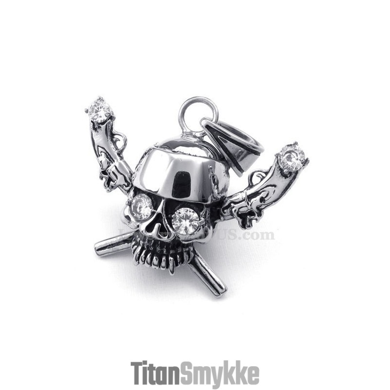 Pirat Titanium Kranie Vedhæng Halskæde (Gratis Kæde) Pirat Titanium Kranie Vedhæng Halskæde (Gratis Kæde)