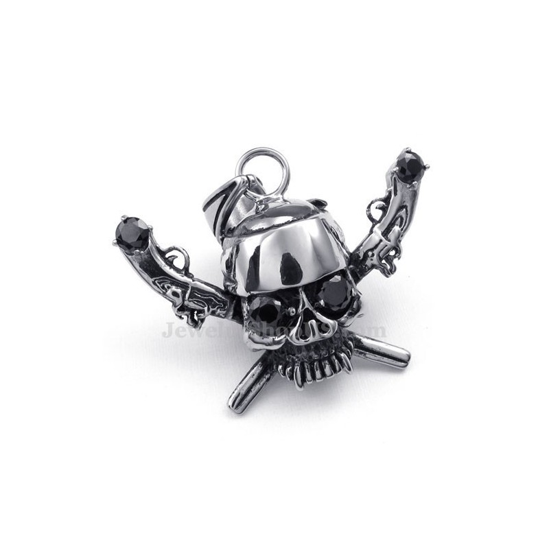 Udsøgt Titanium Piratkranie Vedhæng Halskæde (Gratis Kæde)