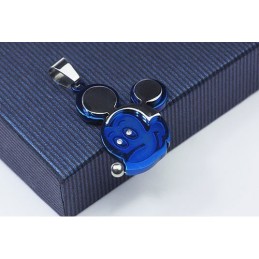 Blå Mickey Mouse Titanium Vedhæng - Gratis Kæde