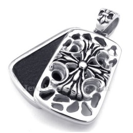 Kort Titanium Kors Vedhæng Halskæde (Gratis Kæde)