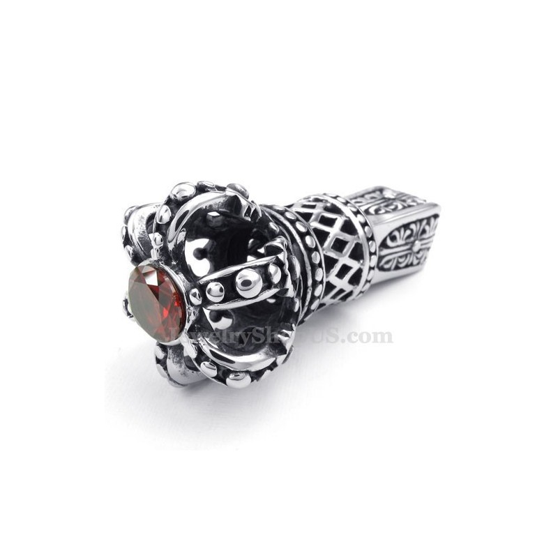 Rød Zirkon Titanium Kejserkrone Vedhæng Halskæde (Gratis Kæde) Rød Zirkon Titanium Kejserkrone Vedhæng Halskæde (Gratis Kæde)