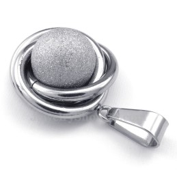 Titanium Sølv Kugle Vedhæng Halskæde (Gratis Kæde)