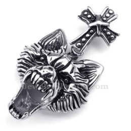 Titanium Ulvehoved Vedhæng Halskæde (Gratis Kæde)