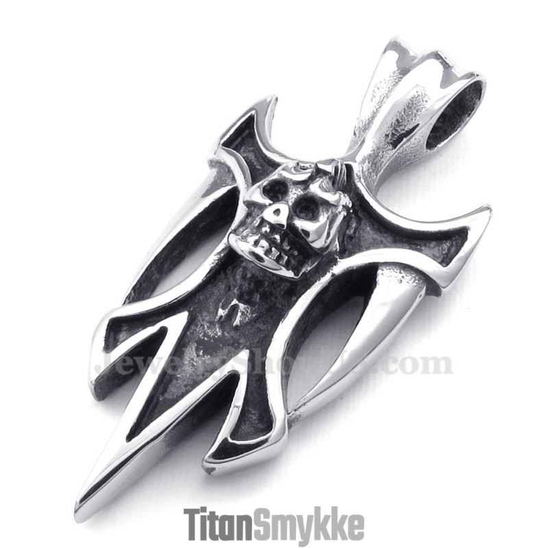 Titanium Kranie Vedhæng Halskæde (Gratis Kæde) Titanium Kranie Vedhæng Halskæde (Gratis Kæde)