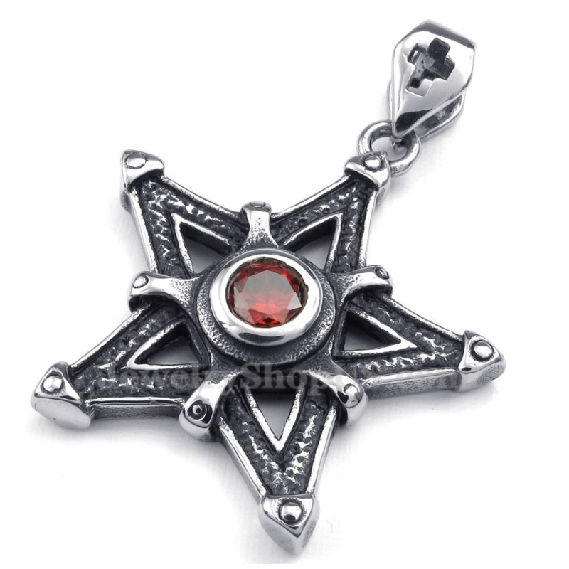 Rød Zirkon Titanium Stjerne Vedhæng Halskæde (Gratis Kæde) Rød Zirkon Titanium Stjerne Vedhæng Halskæde (Gratis Kæde)