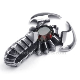 Rød Zirkon Titanium Skorpion Vedhæng Halskæde (Gratis Kæde)