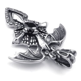 Sort Zirkon Titanium Pterosaur Vedhæng Halskæde (Gratis Kæde)