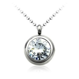 Moderigtigt Titaniumvedhæng Med Diamant - Gratis Kæde