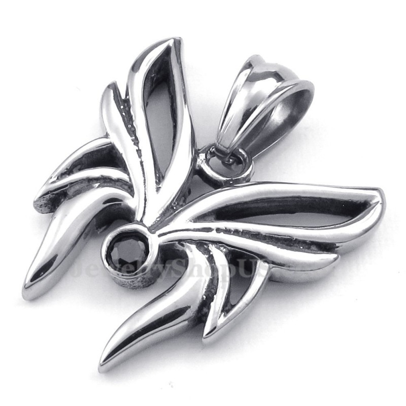 Halskæde Med Sommerfuglevedhæng I Sort Zirkon Med Titanium (Gratis Kæde) Halskæde Med Sommerfuglevedhæng I Sort Zirkon Med Titanium (Gratis Kæde)