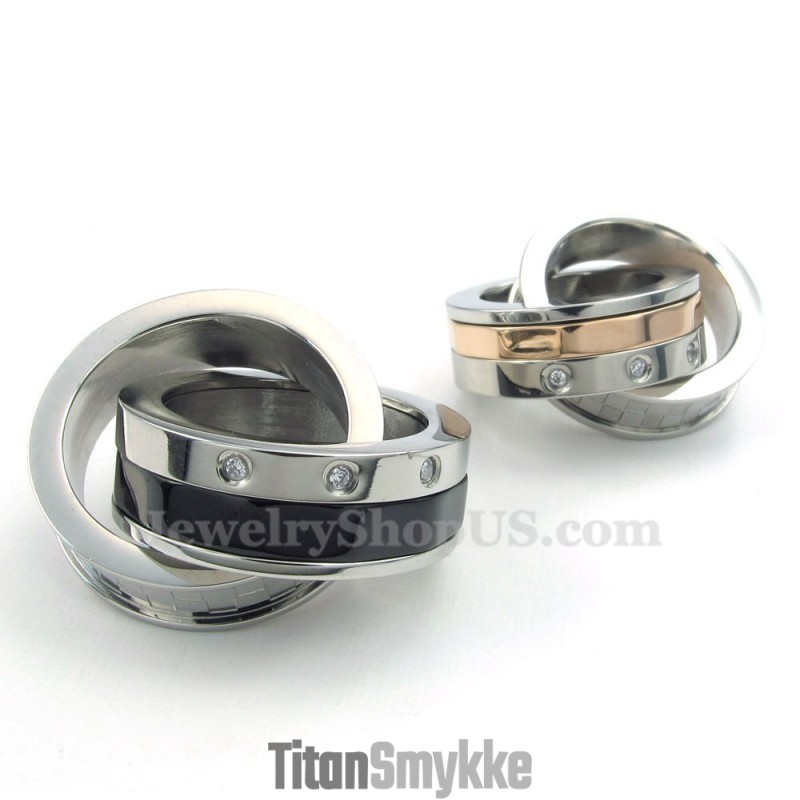 Evig Kærlighed Titanium Par Sammenlåsende Ringe Vedhæng Halskæde (Gratis Kæde) (Et Par) Evig Kærlighed Titanium Par Sammenlåsende Ringe Vedhæng Halskæde (Gratis Kæde) (Et Par)
