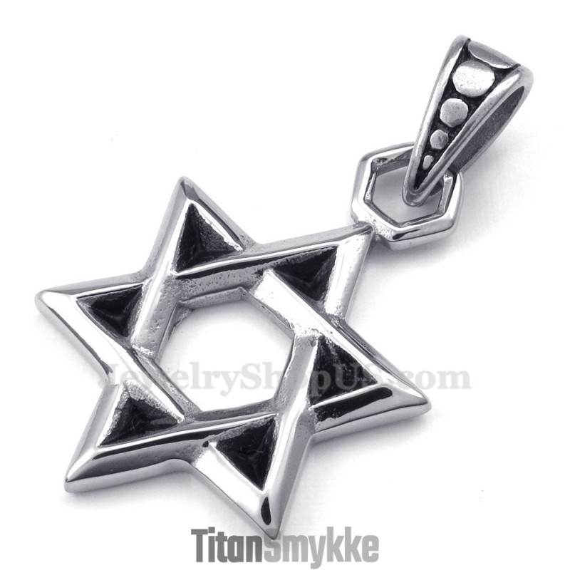 Titanium Lucky Star Of David Vedhæng Halskæde (Gratis Kæde) Titanium Lucky Star Of David Vedhæng Halskæde (Gratis Kæde)