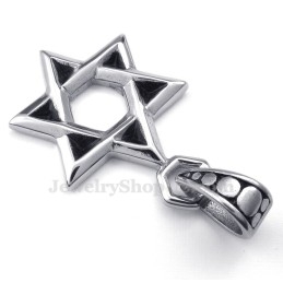 Titanium Lucky Star Of David Vedhæng Halskæde (Gratis Kæde)