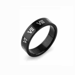 Romertal Herre 6Mm Sort Titanium Ring