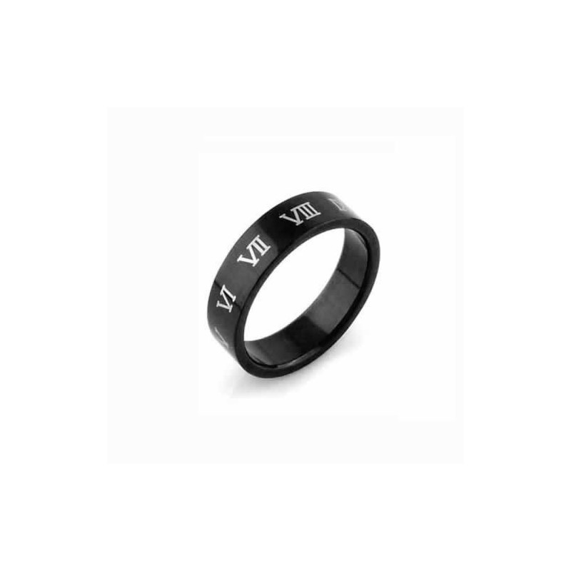 Romertal Herre 6Mm Sort Titanium Ring