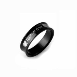 Forever Love Herre 6Mm Sort Titanium Ring