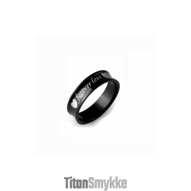 Forever Love Herre 6Mm Sort Titanium Ring Forever Love Herre 6Mm Sort Titanium Ring